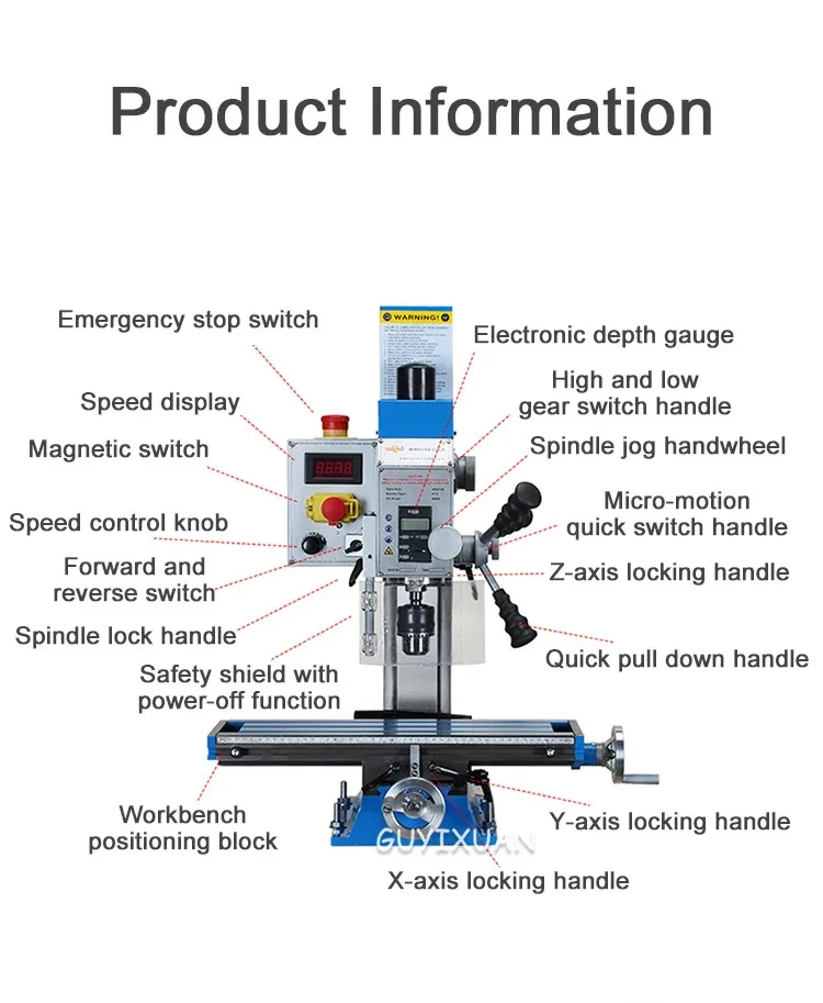 16v Bench Drilling Machine Household Manual Drilling Machine High Speed Milling Machine High Precision Micro Milling Machine