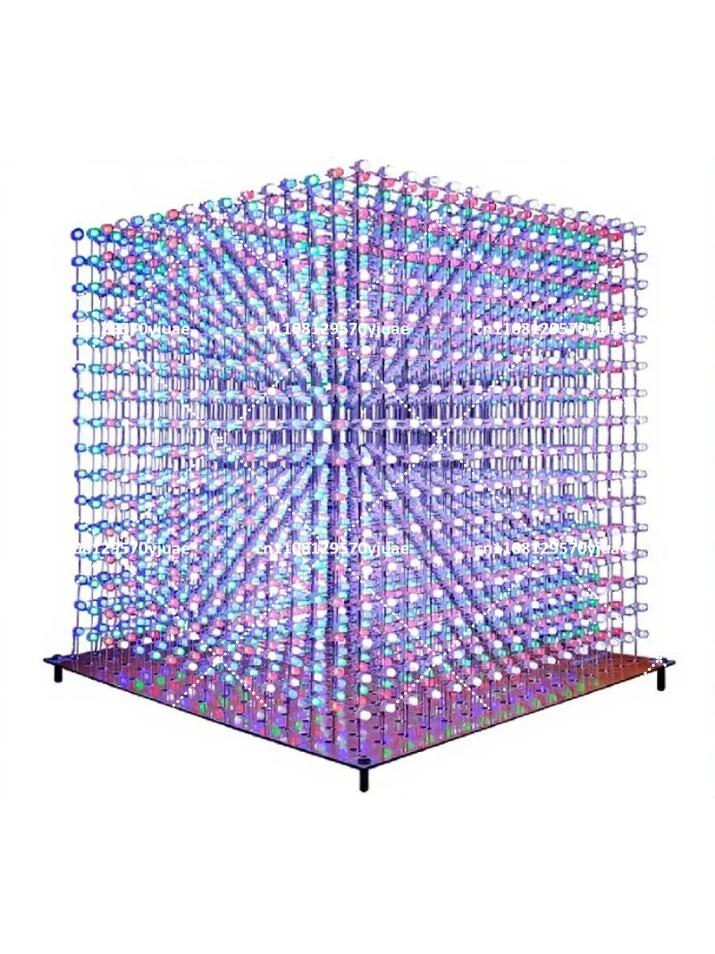 

3D16MINI Light Cube Kit 16x16x16 RGB LED Matrix DIY Electronic Soldering Project with Custom Animation Support