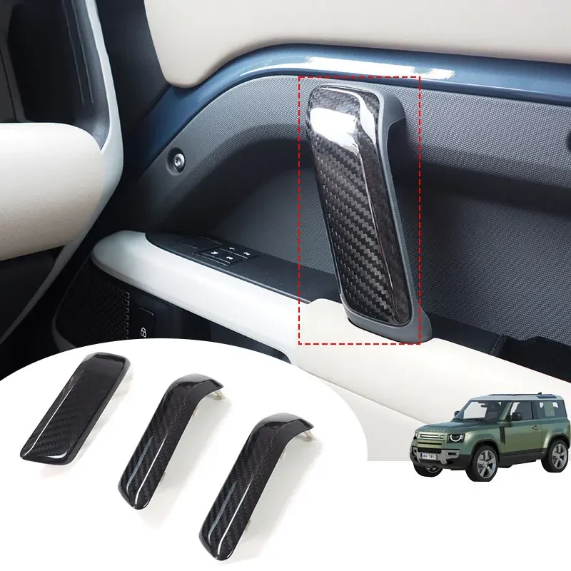 

For Land Rover Defender Levante 2022 2024 Ghibli Quattroporte Carbon Fiber Door Handle Cover Trim