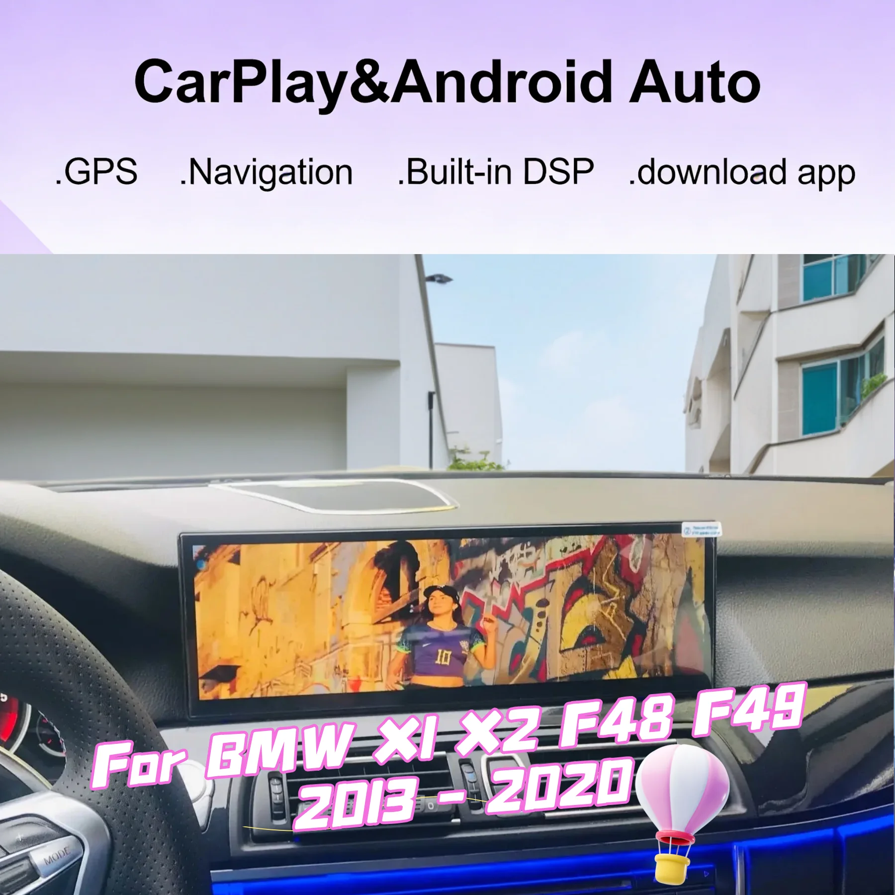

14.9'' Автомагнитола для BMW X1 X2 F48 F49 2013-2020 с системой EVO NBT, беспроводным CarPlay и Android Auto, мультимедийный проигрыватель, головное устройство