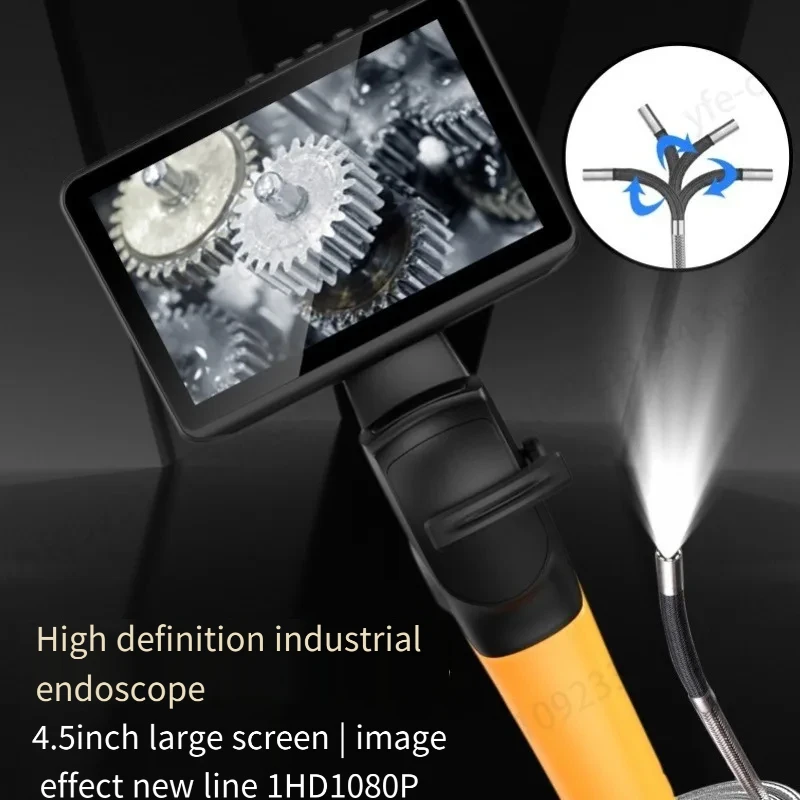 720p 8Leds Multifunctional 1M for Cars Customizable Length 2Way Articulating Endoscope 4.5inch Screen Industrial Borescope