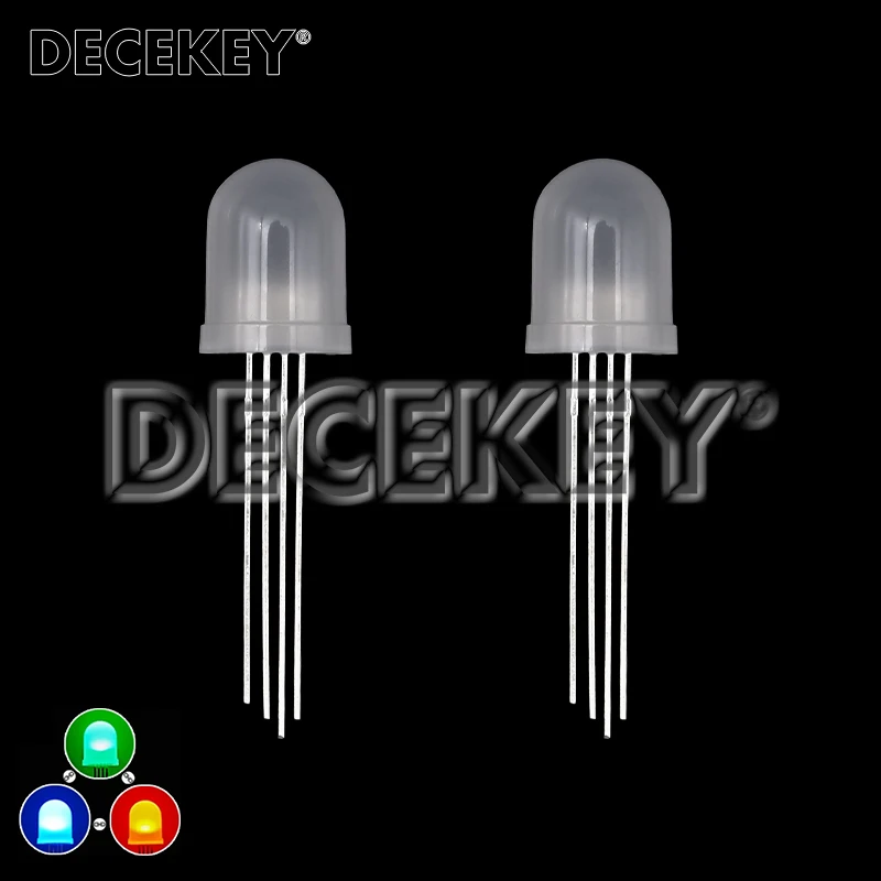 10pcs 10mm 4pins full-color RGB LED Common Anode / Cathode Transparent / Fog F10 Tri-Color Light Emitting Diode Red Green Blue