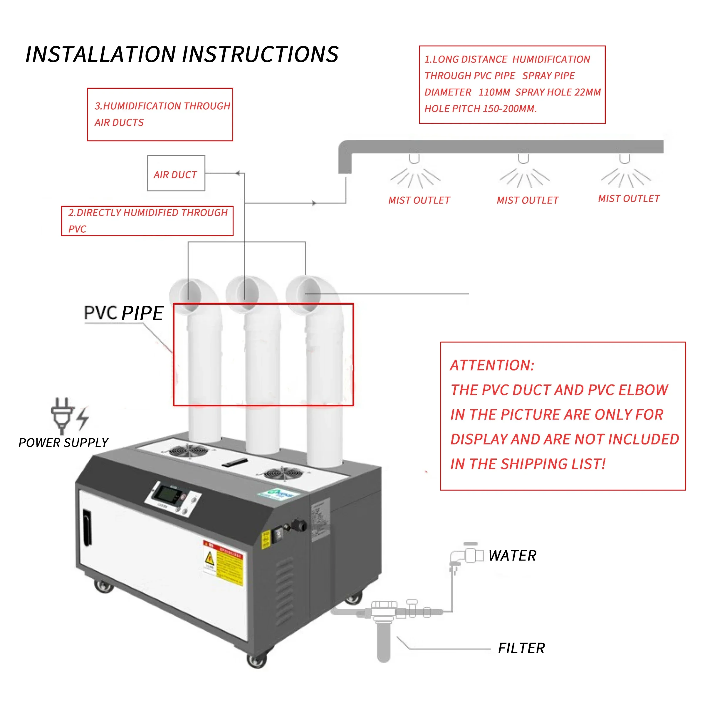

2025 Hot Sales High Efficiency And Energy Saving 18Kg/h Air Atomizer Commercial Industrial Ultrasonic Humidifier