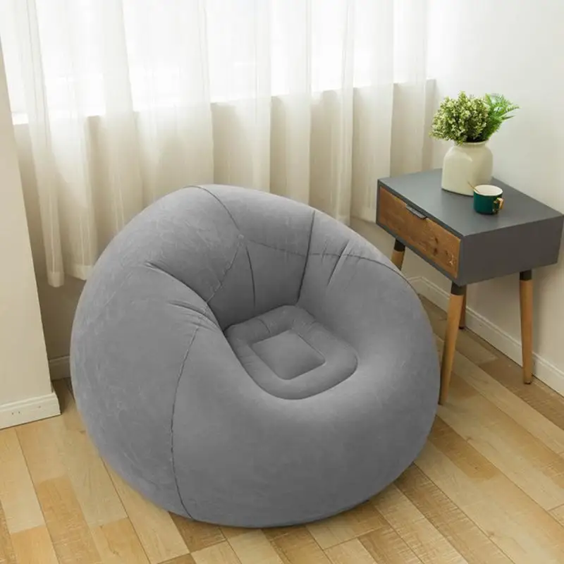 Lazy Single Inflatable Sofa Flocking Folding Recliner Chair Seat Bean Bag Sofas Pouf Puff Couch For Home Living Room Furniture