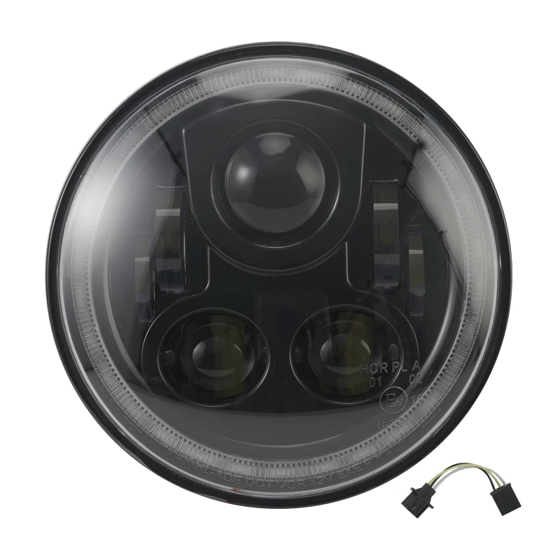 YongJin 7 Inch Round Black Housing Motorcycle Lighting System Led Headlight For Harley Davidson Accessories