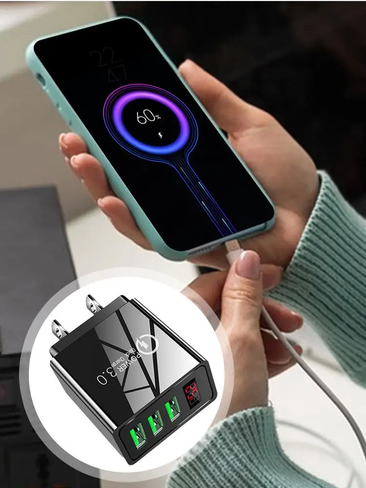 3.1A 3ポートUSB充電器、携帯電話充電アダプター、タブレット用ポータブル壁掛け充電器、急速充電器、3ポート壁掛けアダプター、USB充電ブロック