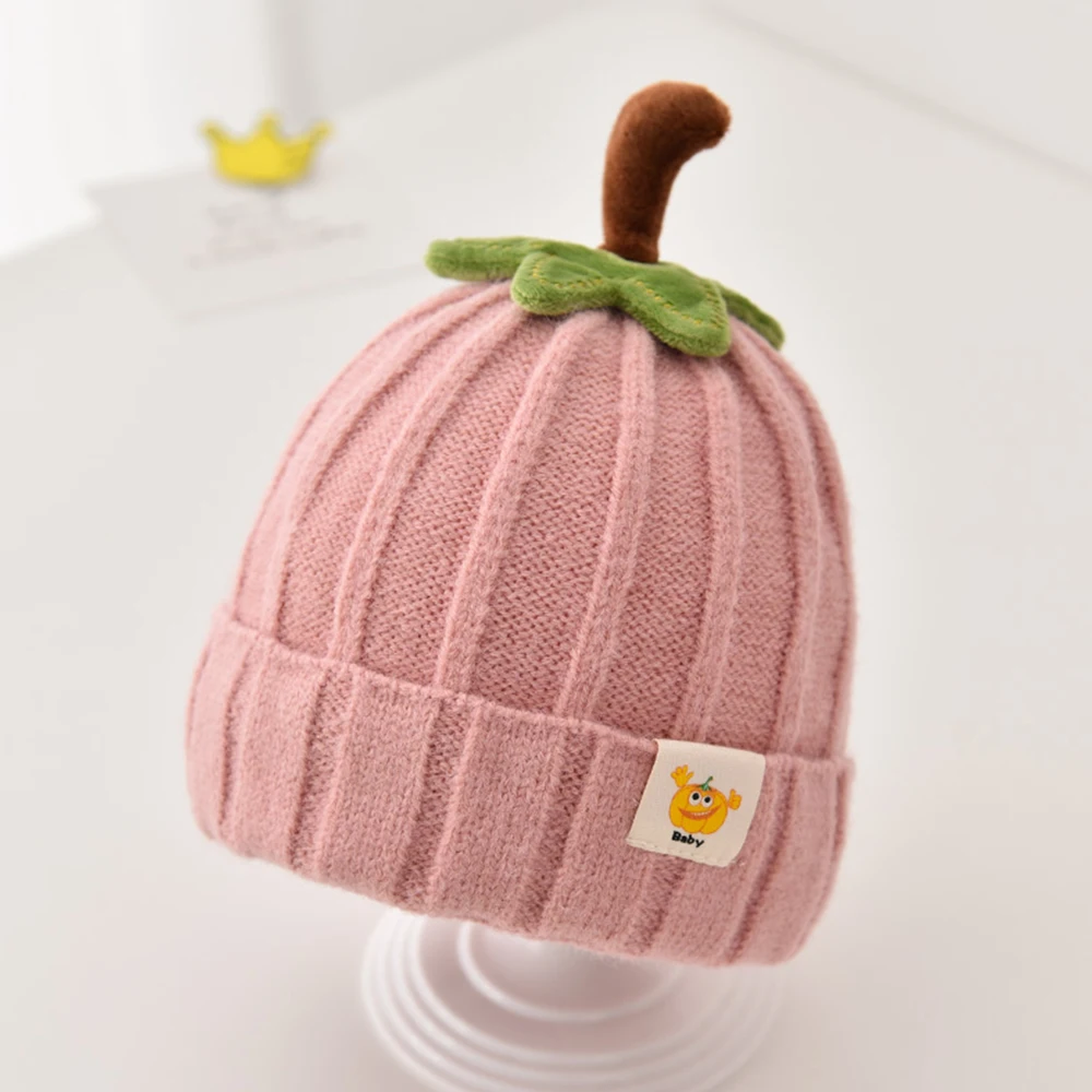 1-3Years Baby Hats for Halloween Toddler Bbay Boys Girls Pumpkin Hat Winter Thick Knitted Beanie Hat for Infant Kids Cute Caps