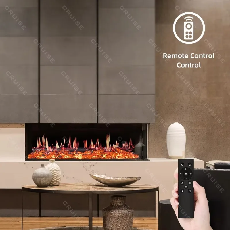 CRUISE Synchronization Of Burning Wood Sound And Picture New Design High-End 640mm 3d Electric Holographic Screen Fireplace