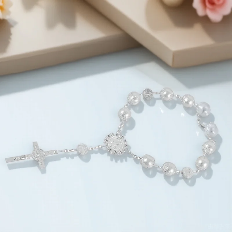

Rosary Bracelet Alloy Rearview Mirror Hanging Accessory Cross For Car Decoration Car Hanging Accessories Rearview Mirror Charms