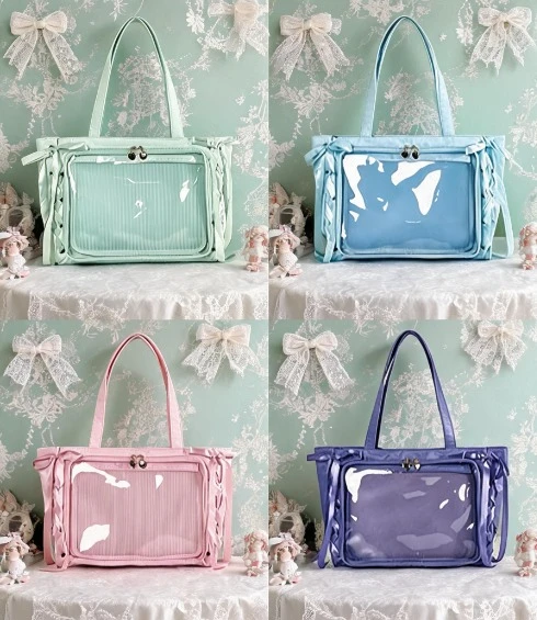 Japanese Ribbon Lta Bag Women's Shoulder Bags Going Out Large-capacity Star Chasing Soft Girl  Bags Two-dimensional Tote Bag