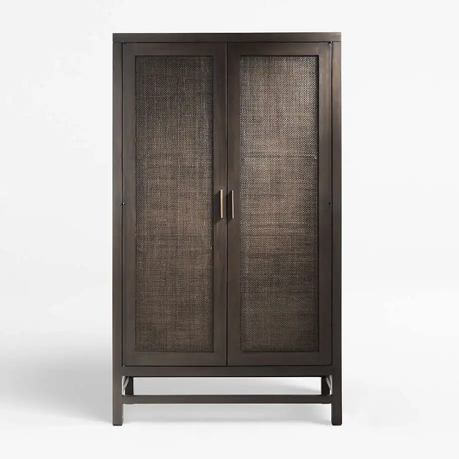 

American style, solid wood, wardrobe, rattan, storage, storage, bed and breakfast, wine cabinet