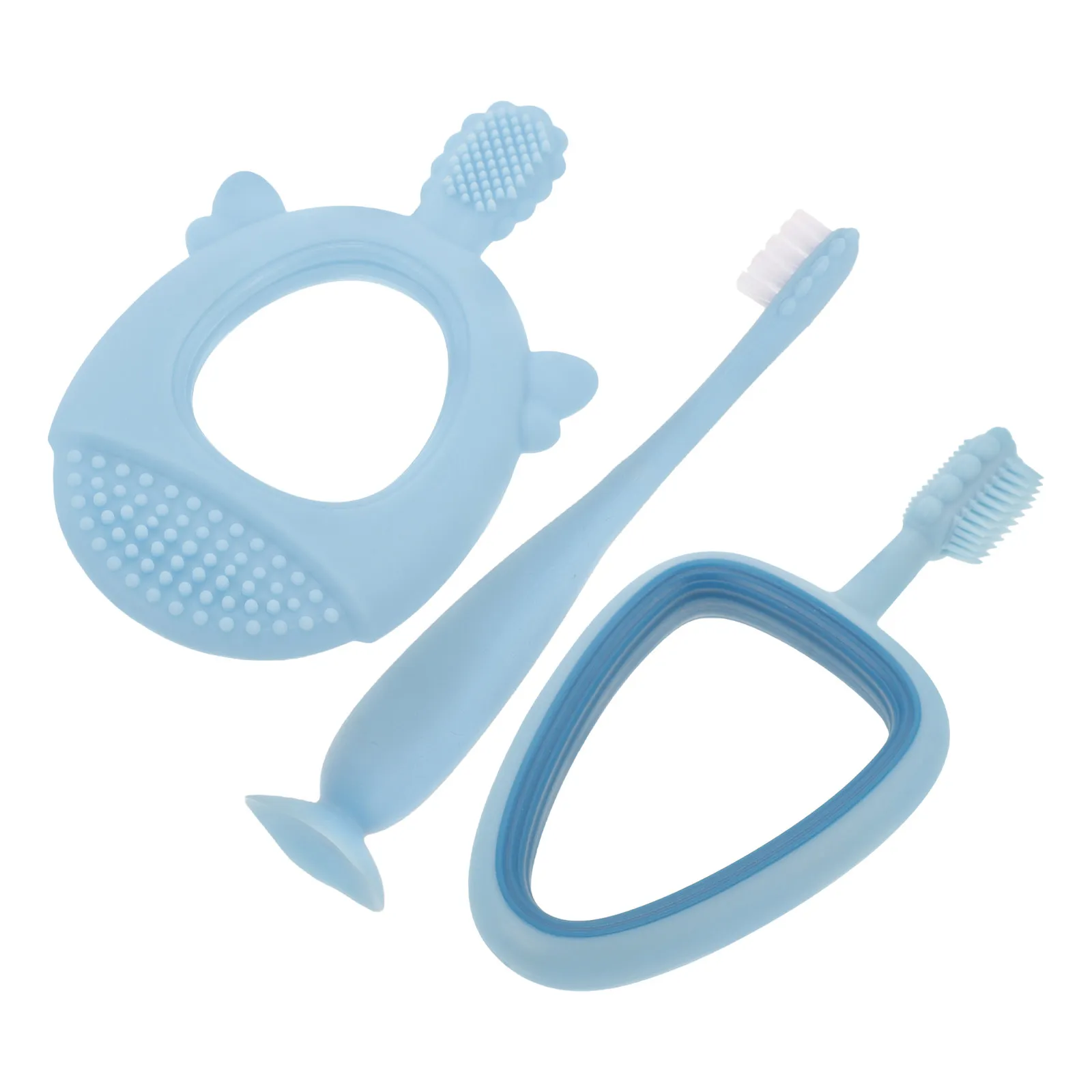 3Pcs Baby Toothbrush Set Soft Bristle Kids Training Toothbrush Oral Care Tool Superfine Bristles Remove Plaque Toothache Relief