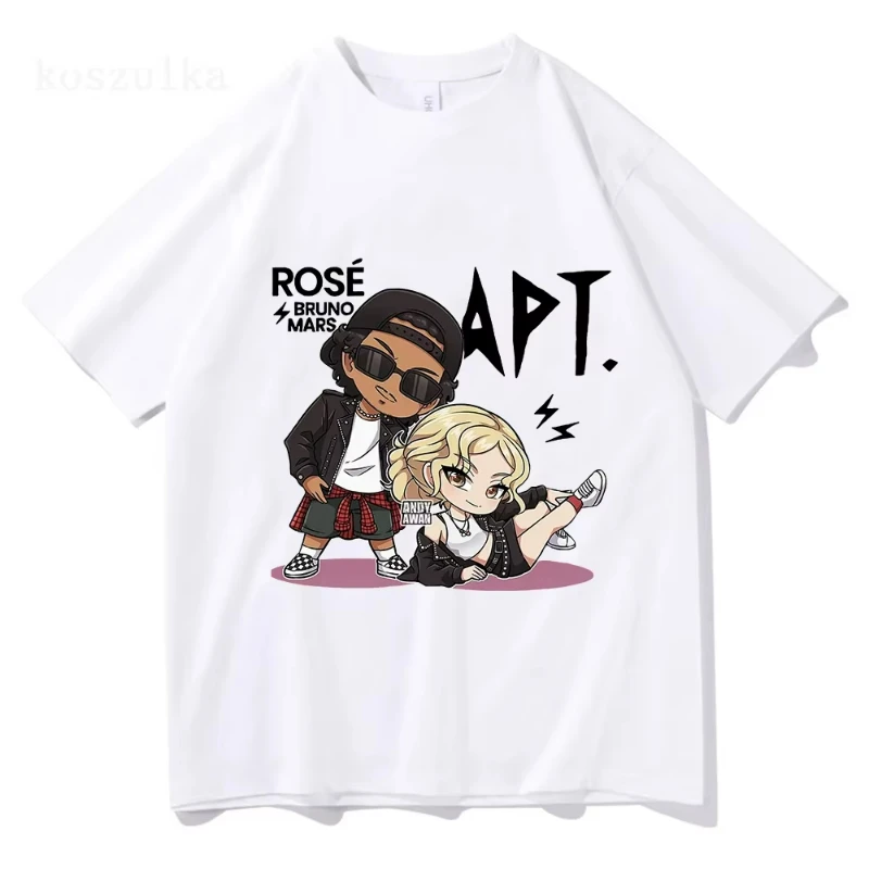 Camiseta ROSE Bruno Mars APT, camiseta gráfica Harajuku a la moda para hombre y mujer, camisetas Vintage estéticas de alta calidad para verano