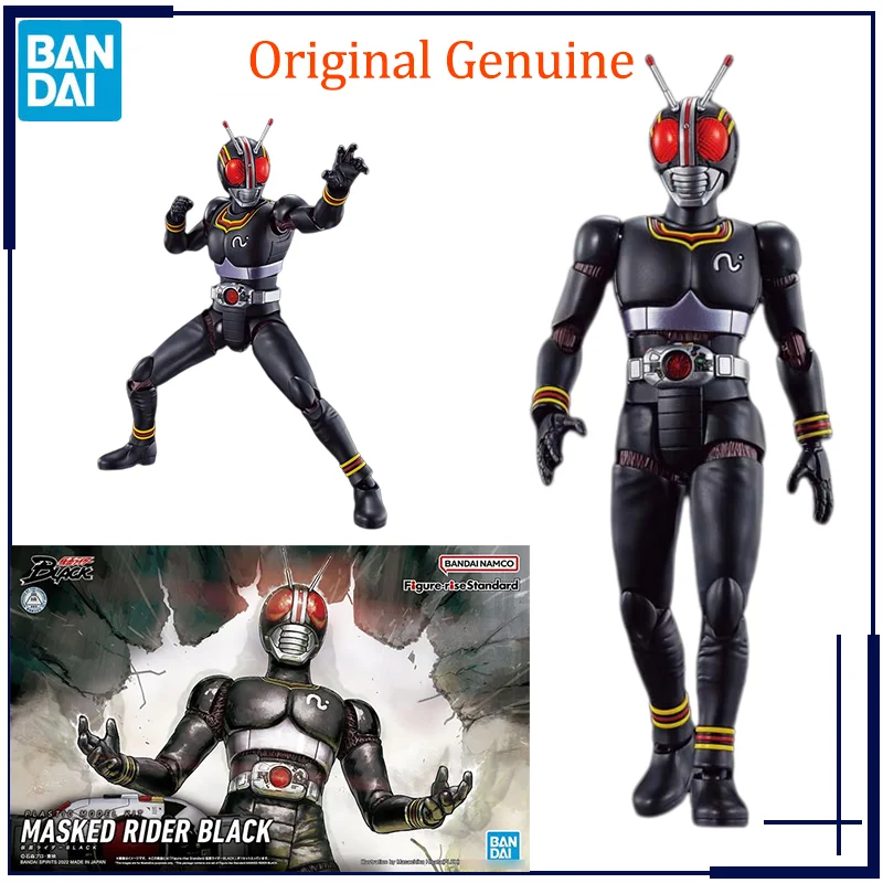 Original echte Figur-Ris esta ndard maskierte Reiter schwarz Bandai Anime Modell Spielzeug Action figur Geschenke Sammler Ornamente