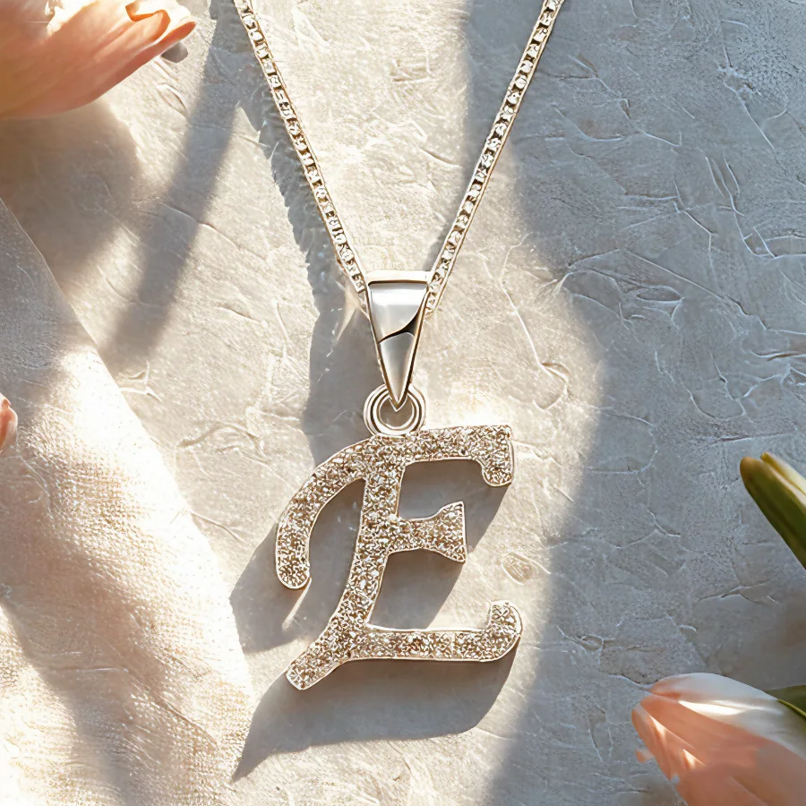 26 letter Pendant Moissanite Necklaces for Women 925 Sterling Silver Pendants with Gra Certificate Wedding Gift New 2025
