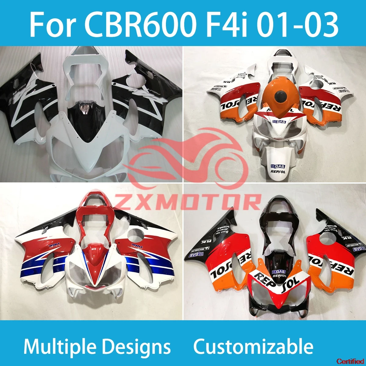 CBR 600 F4i 2001 2002 2003 Fairings Motorcycle Plastic Body Pars for Honda 600 F 4i 01 02 03 ABS Cowling Fairing Kit