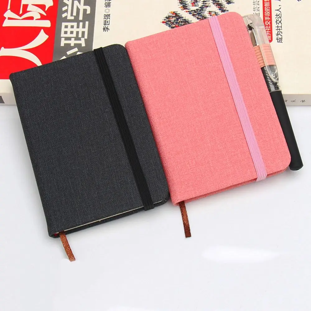 2pcs 100 Sheets A7 Mini Notebook Thick Refillable Blank Page Notepad Linen Cloth Grain Square Portable Pocket Memo Sketchbook