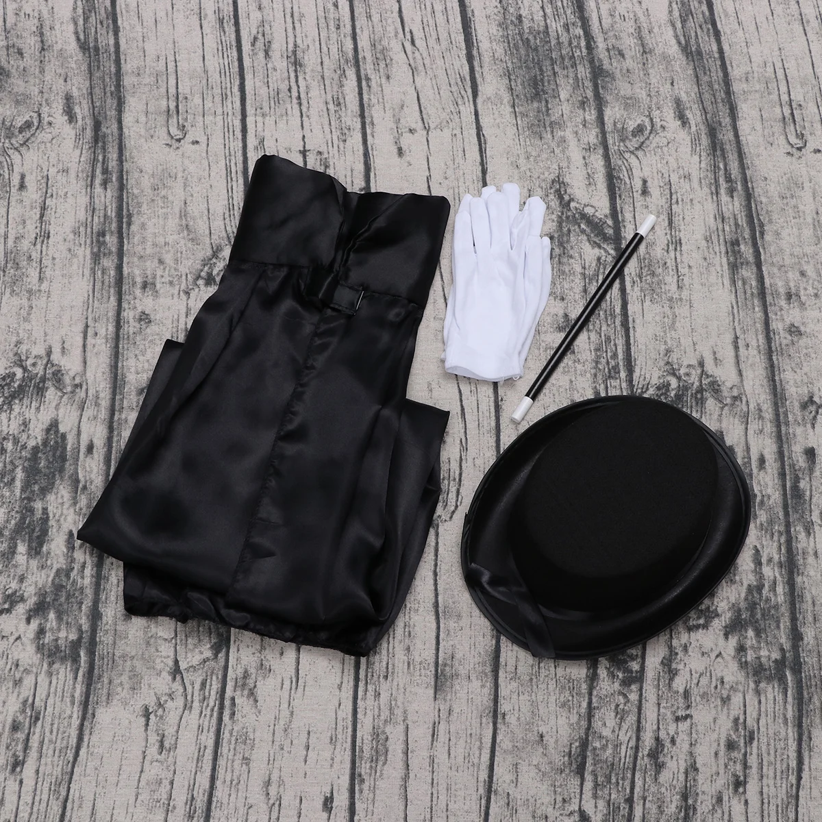 

6PCS Magician Costume Set Soft Gloves Hat Cloak Tie Halloween Party Stage Performance Cosplay Outfit Magician Role Play