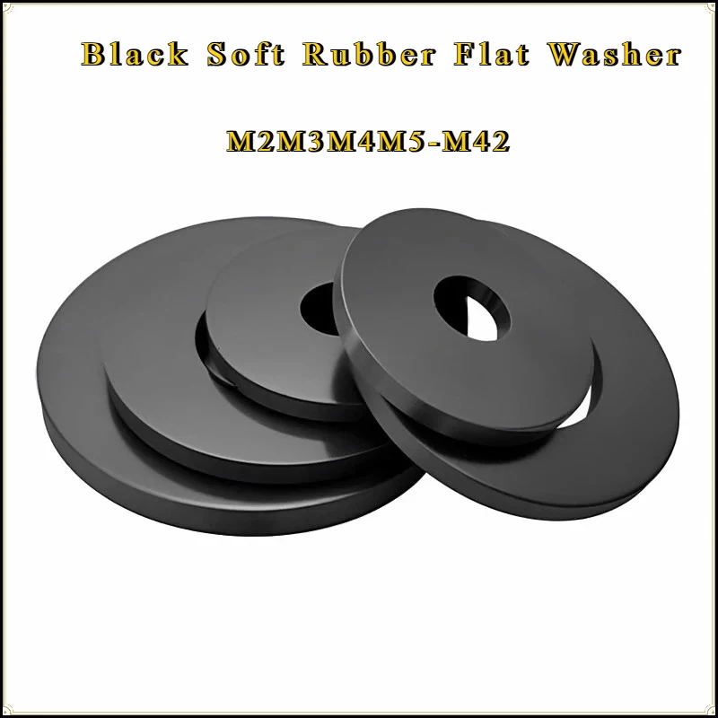 

Black Soft Rubber Flat Washers Oil Resistant Seal Gaskets Insulation Washers for Plumbing & Hose M2 M2.5 M3 M4-M42