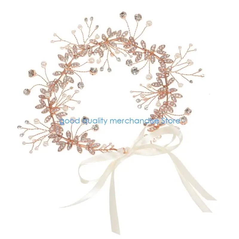 Y5JD حزام خصر كريستال لؤلؤي قابل للتعديل حزام خصر أنيق خصر ديكورات لفستان زفاف العروس والمناسبات الرسمية #4