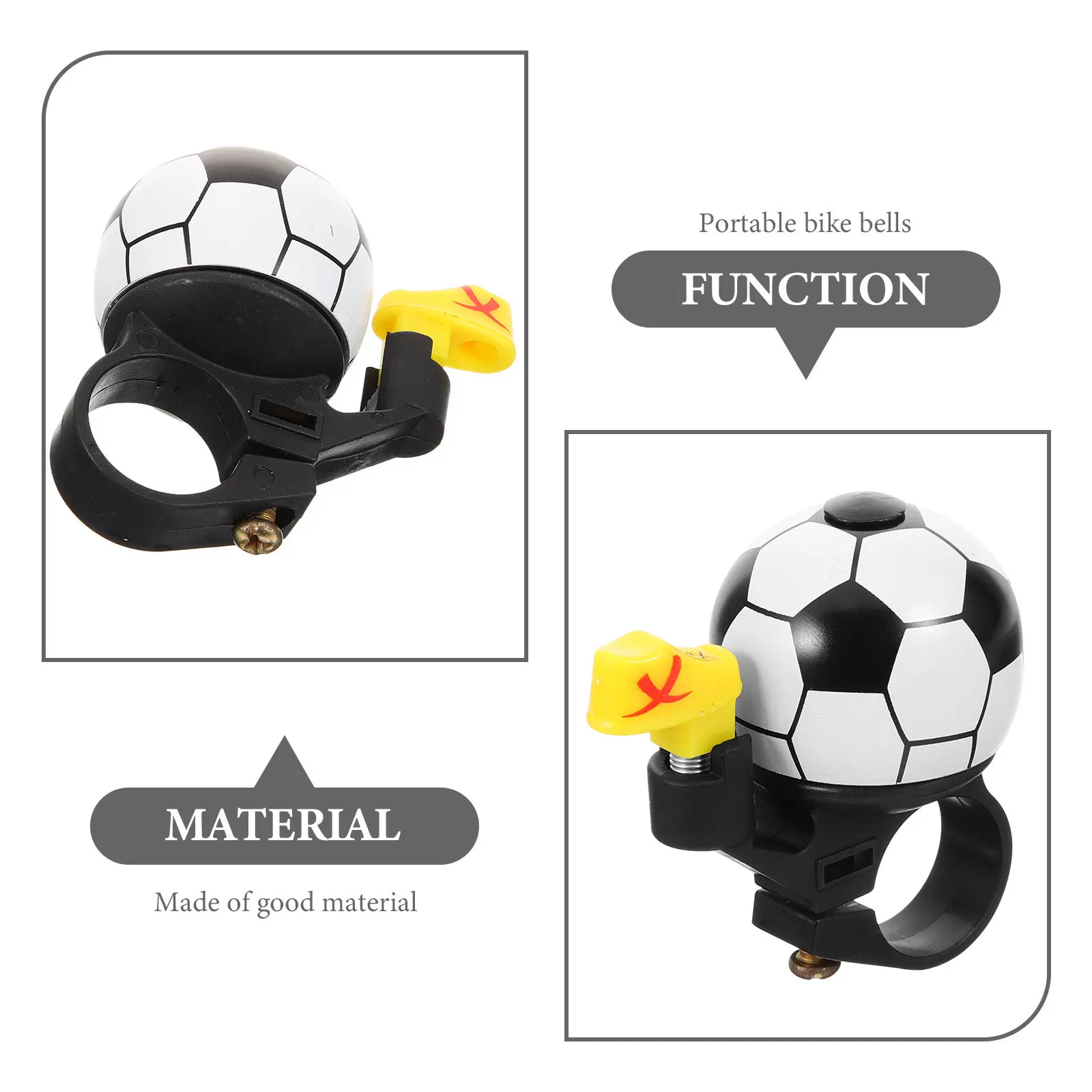 Soccer Ball Bike Bell Aluminum Alloy Loud Continuous Ringing Cycling Handlebar Bell Safe Outdoor Bike Accessory