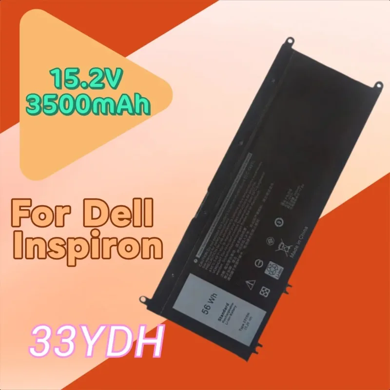 

Новая сменная батарея для ноутбука 33YDH 15,2 В 3500 мАч для Dell Inspiron13 3380 14 3490 15 3590 3580 17 7000 7778 7773 15 7577