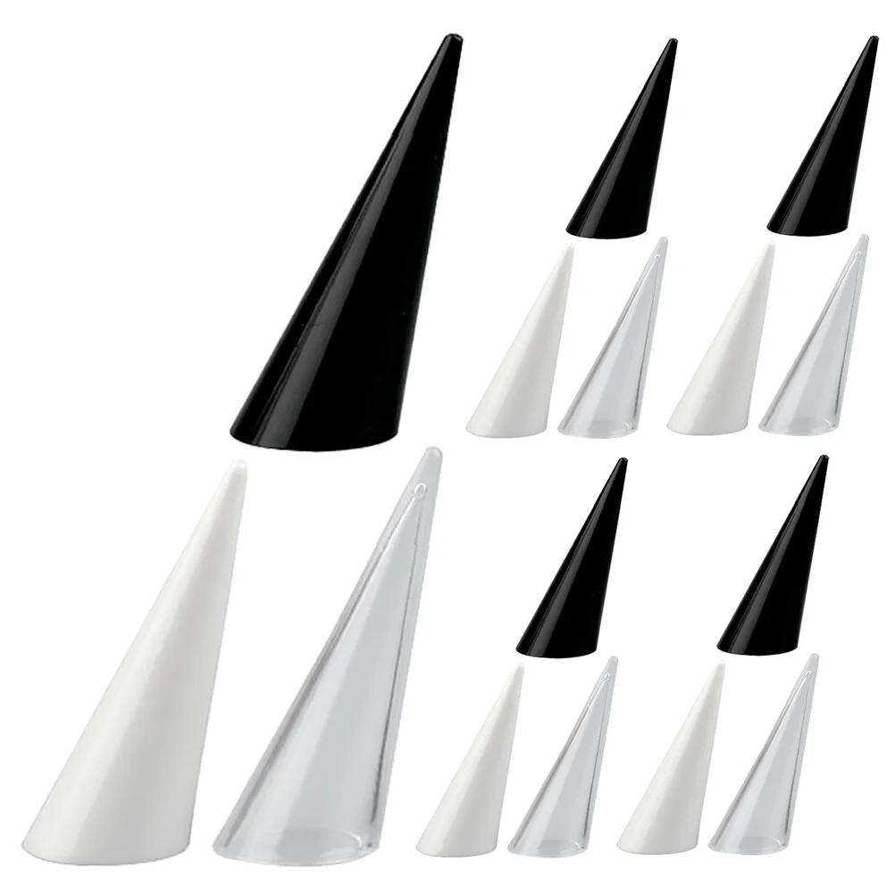 

15pcs Jewelry Display Stand Acrylic Ring Holder Cone Shape Showcase For Rings Wedding Display Support Trinket Holder Space