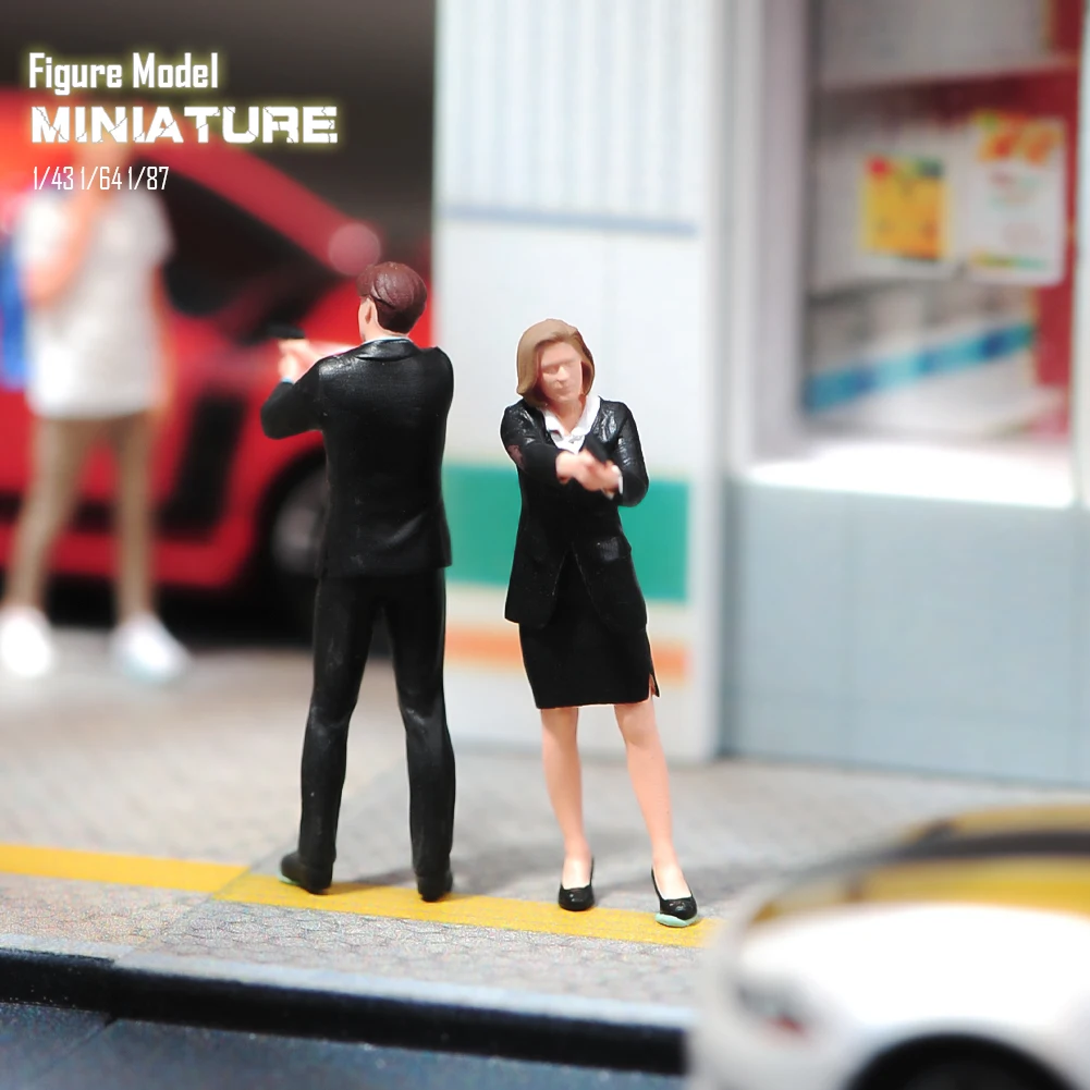 

Miniatures Figurine 1/87 1/64 1/43 Spy Couple 3D Print Resin Figure People Model Diorama Dolls Creative Photography Scene Prop