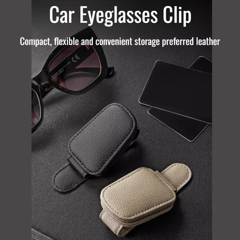 Explosion car glasses clip card clip car preferred leather multifunctional sunglasses clip ticket sunshade convenient storage