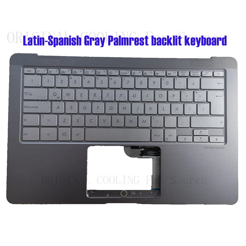 R+  Latin-Spanish Gray Palmrest backlit keyboard for Asus UX490U UX490UA UX490UAR