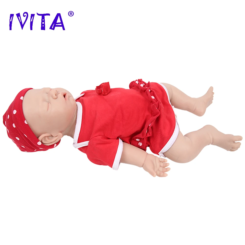 IVITA WG1528 43cm Full Body Silicone Reborn  Art Doll Realistic Female Dolls Unpainted Art Toys with Clothes for Adults Hobby