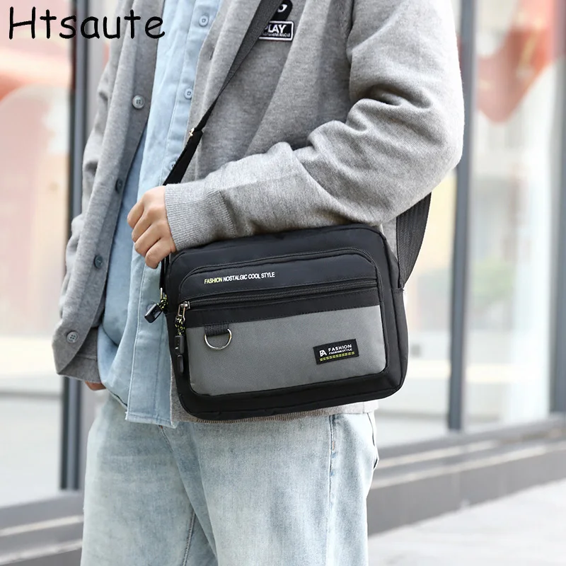 

Винтажные сумки через плечо для мужчин, большая вместительная сумка на одно плечо с несколькими карманами, водонепроницаемые сумки для школьной работы