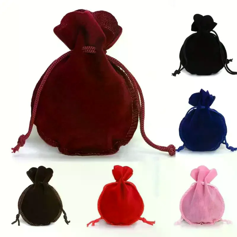 

Gourd-Shaped Velvet Gifts Bags Colorful Drawstring Jewelry Bags Storage Pouches For Wedding Christmas Party Gifts Packaging Bags