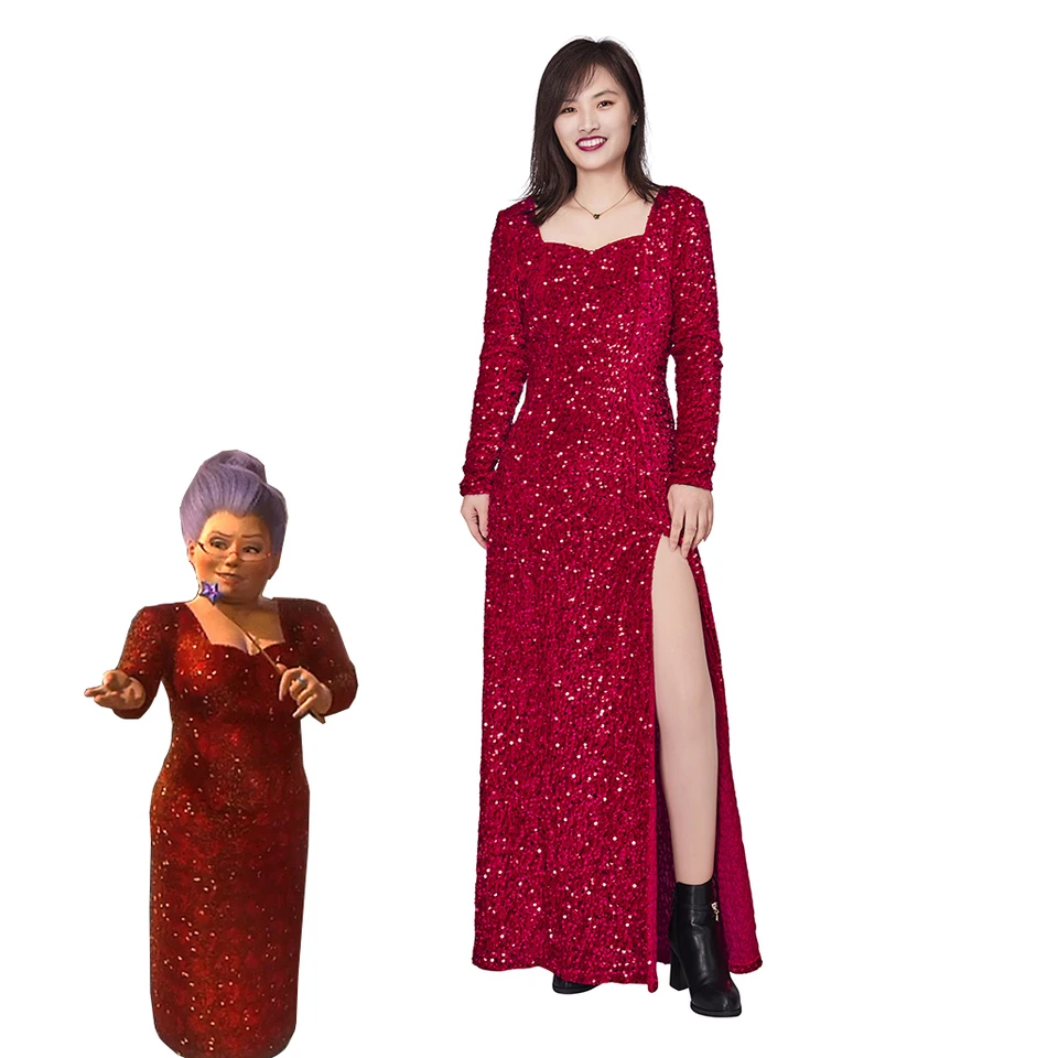 fairy godmother red dress costume Cinderella Fairy Godmother Costume Adults – Cosplayrr