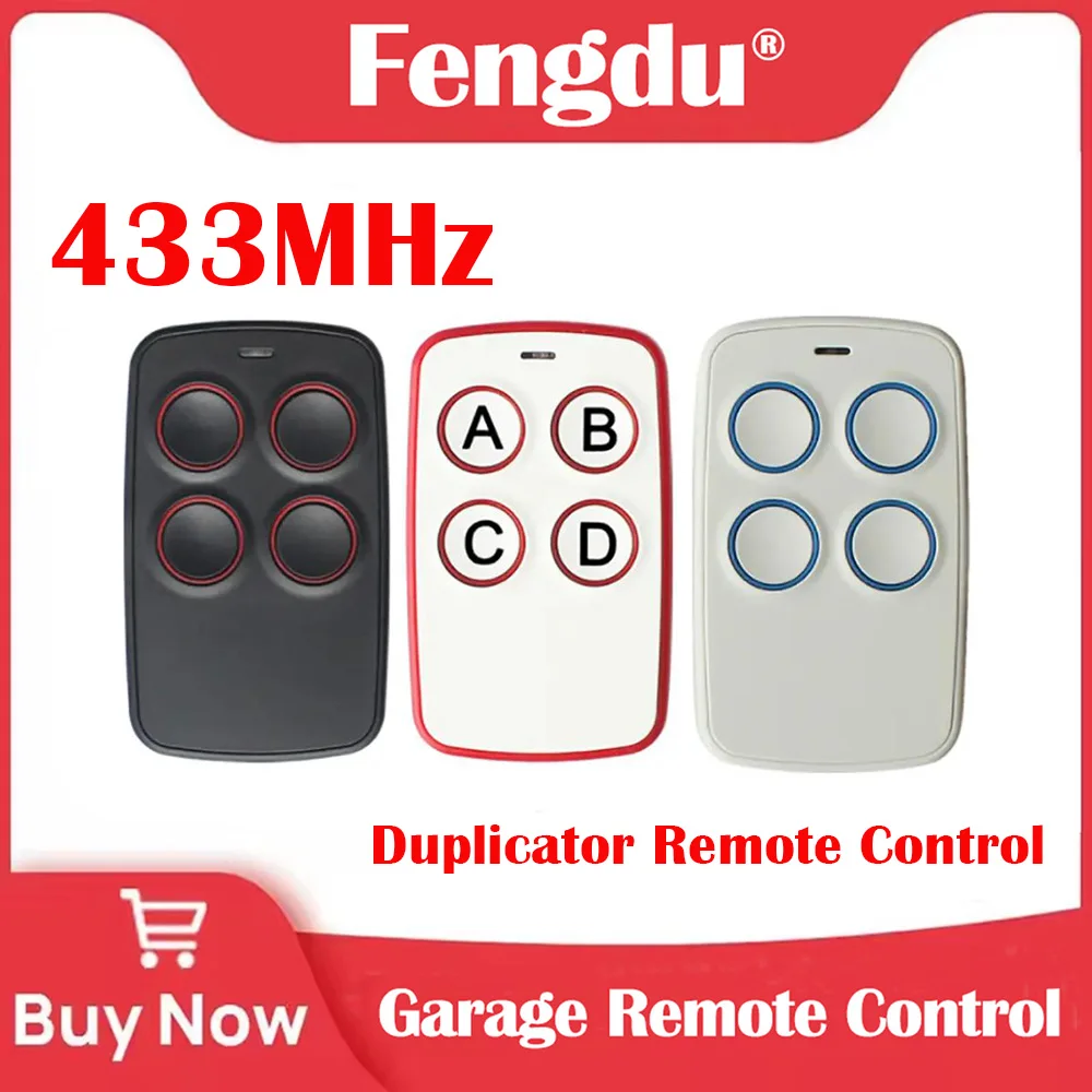 

Wireless 4 Buttons RF Gate Remote Control 433MHz Auto-Scan Remote Control Duplicator for Garage Door Opener