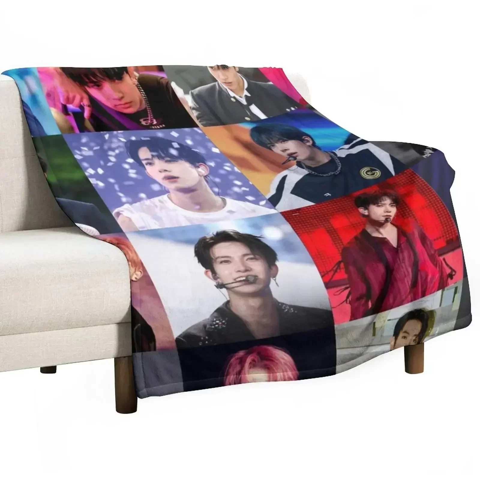 Heeseung Collage Throw Blanket For Sofa Thin manga Plaid on the sofa Luxury Giant Sofa Vintage Blankets