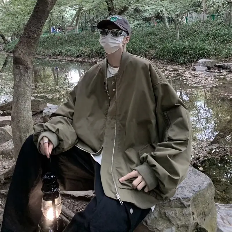 

Мужская куртка в азиатском стиле с капюшоном, теплая зимняя, модная, винтажная, повседневная, для молодежи, осенне-весенняя, Ins