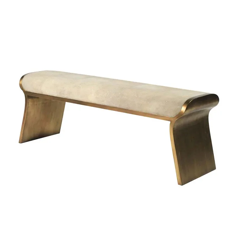 Create a luxury bedroom stainless steel bedside modern simple stainless steel bench piano stool
