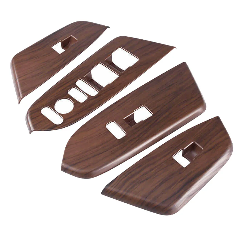 For Honda CRV CR-V 2017-2020 Peach Wood Grain Inner Window Switch Panel Cover 4P(Without Rear Seat Heating Buttons)