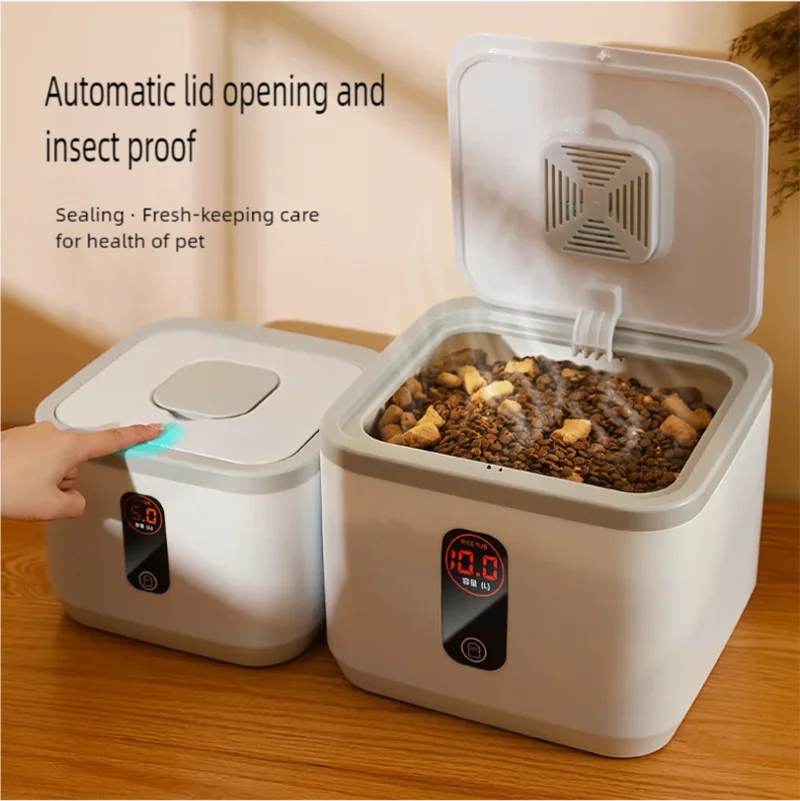 

Pet storage bin Japanese style simple sealed dog food cat food bin large capacity snack storage sealed jar