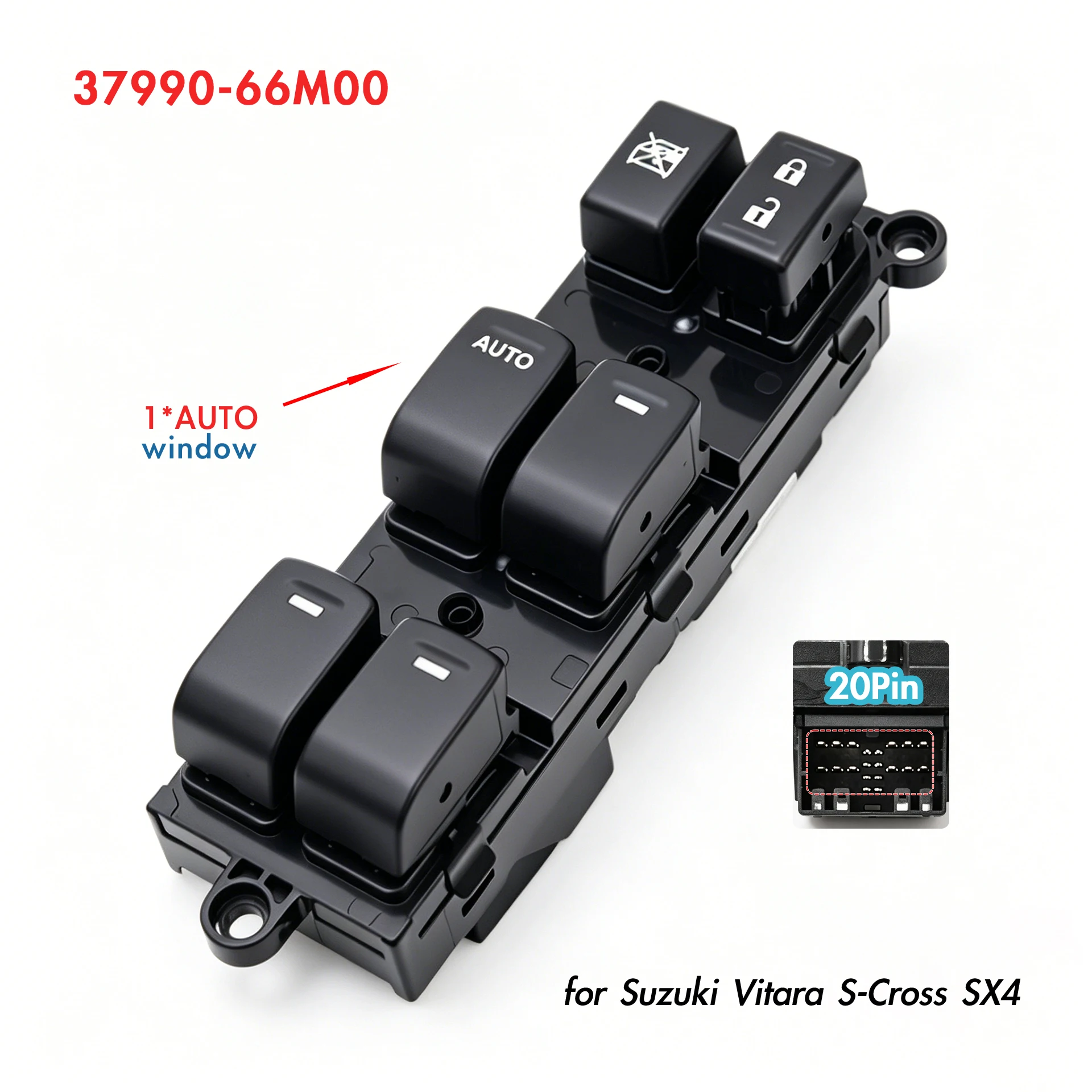 

37990-66M00 For Suzuki Vitara S-Cross SX4,LHD Front Left Driver Side Electric Power Window Switch Glass Lifter Control Button