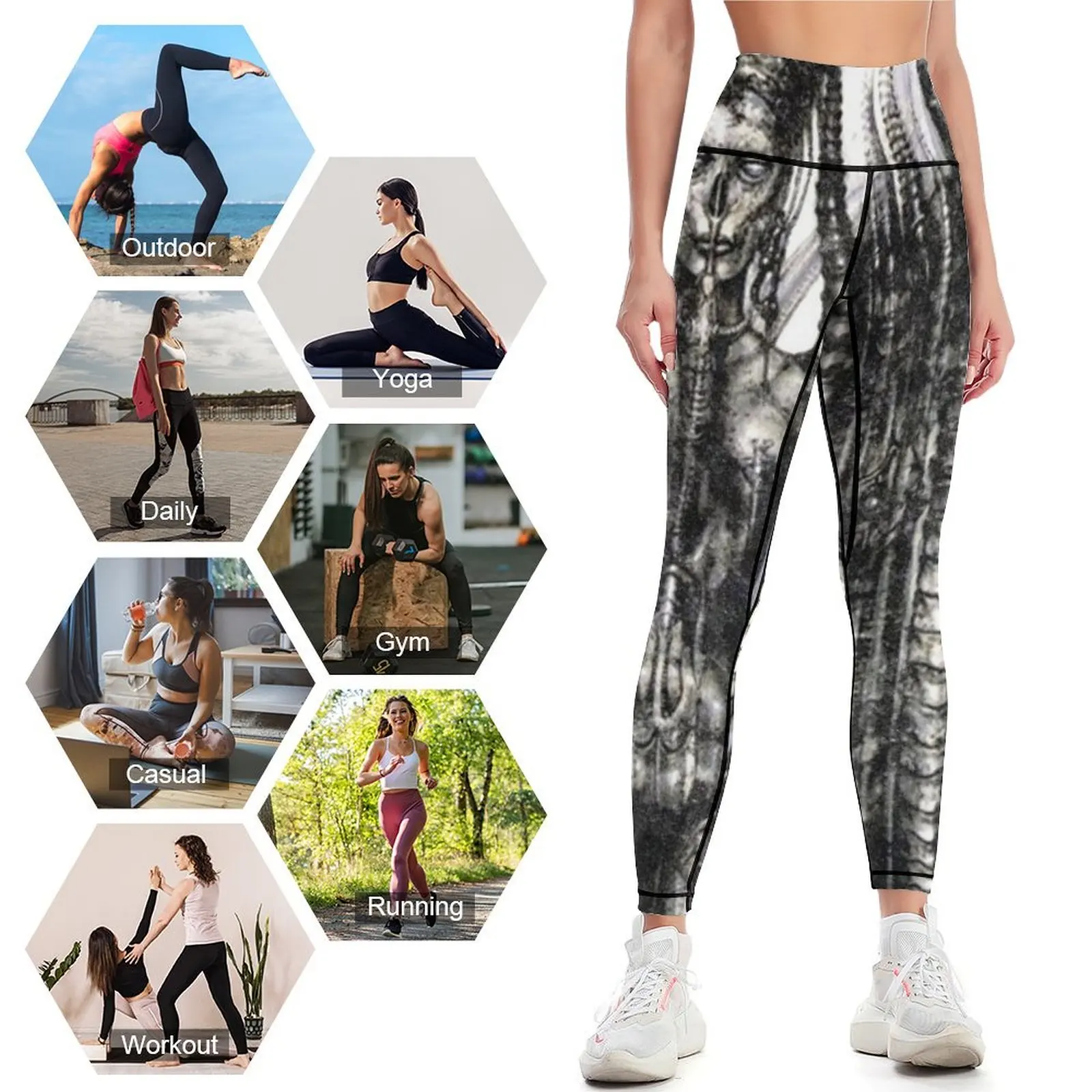 HR Giger Lilith Steampunk Leggings Tight fitting woman gym's sportswear gym wear Womens Leggings