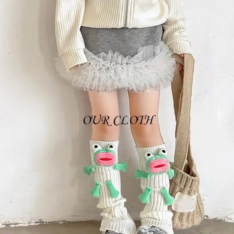Modne kreskówkowe okładki dla zwierząt dla swobodnego lub imprezowego stroju kobiety dziewczyny słodkie nadziewane żaby nóg