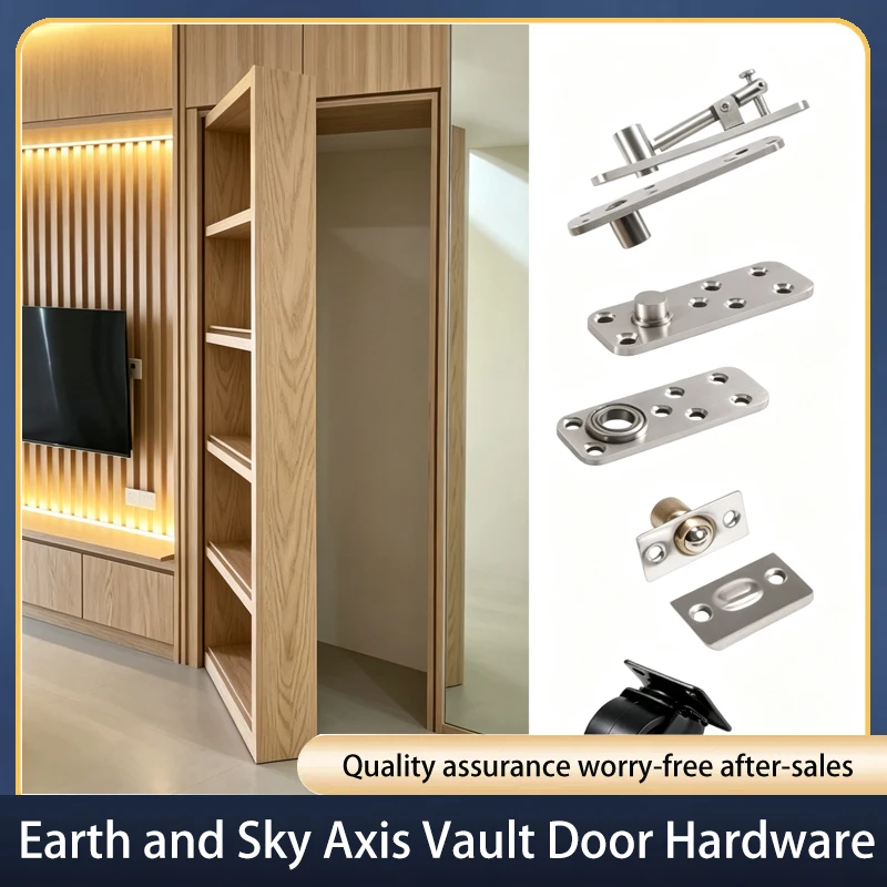 Heavy Duty Hidden Door Pivot Hinge Hardware For Bookshelf Secret Cabinet Inward Outward Opening Concealed Rotating Hinge 298