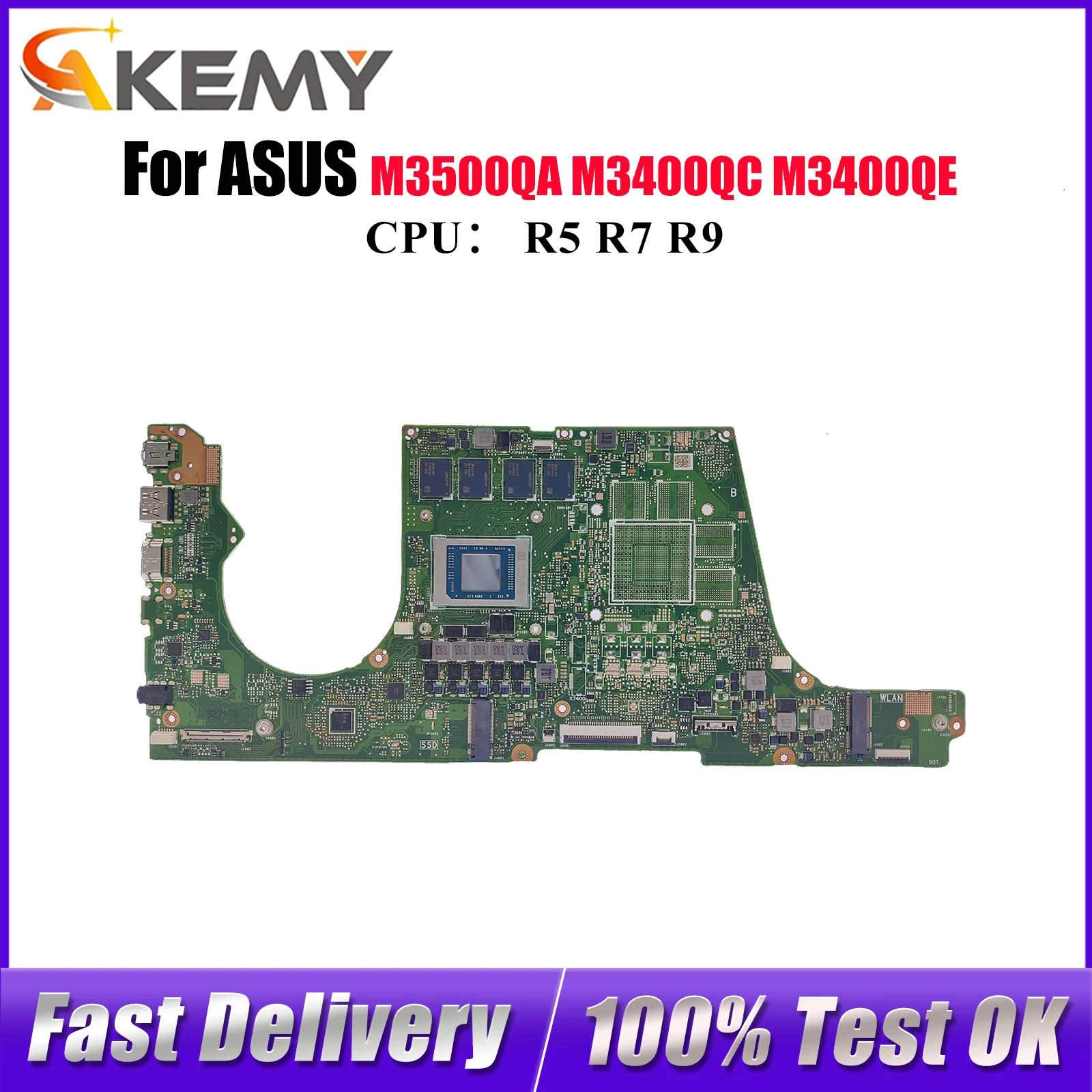 

M3500QA Laptop Motherboard For ASUS VivoBook M7600Q M3400QE M3500Q M3400Q D3500Q M3401Q M7400Q M3400QC Mainboard W/ R5 R7 R9 CPU