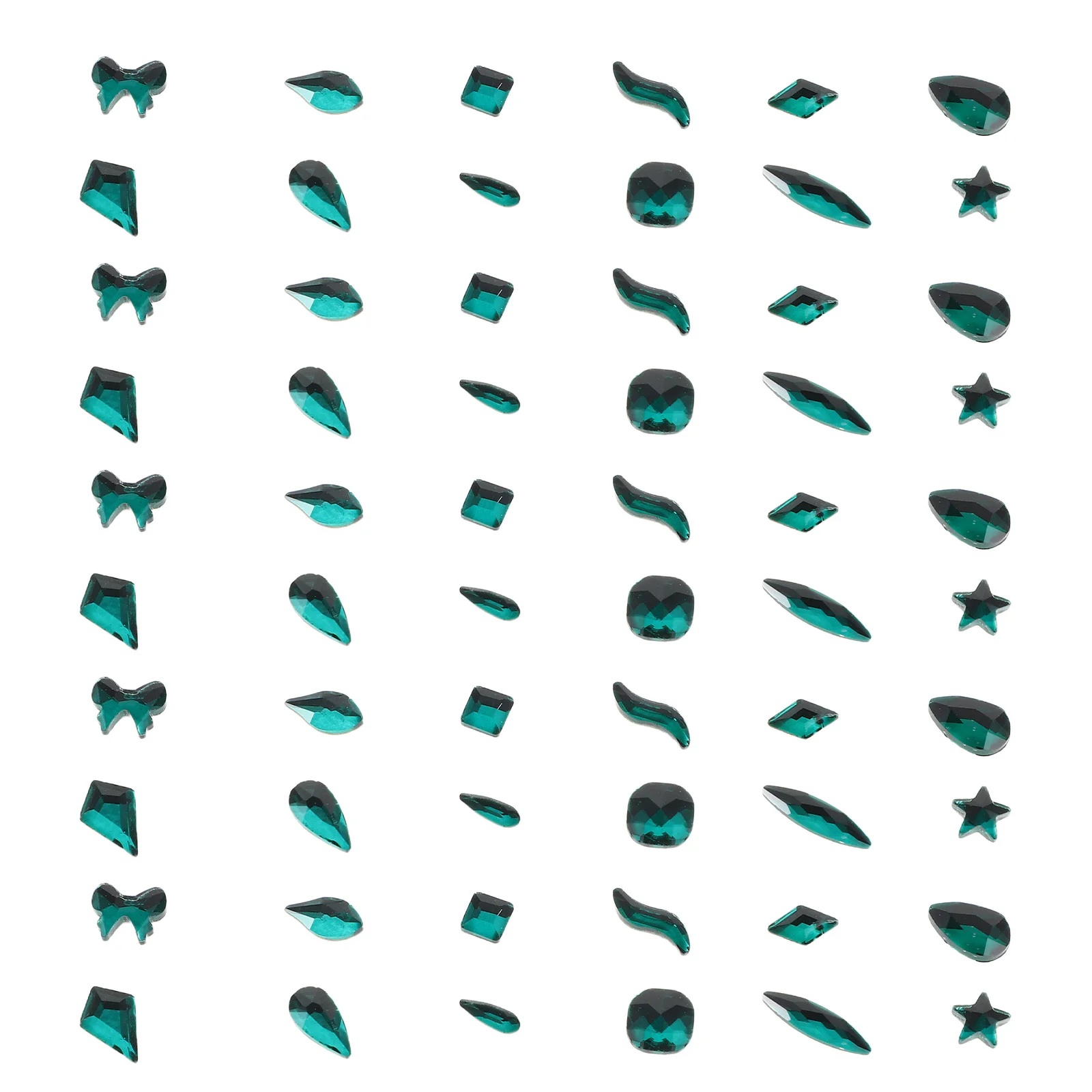

120Pcs Nail Art Rhinestones Kit Flatback Green Mixed Shapes DIY Nail Bling Decoration Easy Use for Home Salon Face Art Jewels