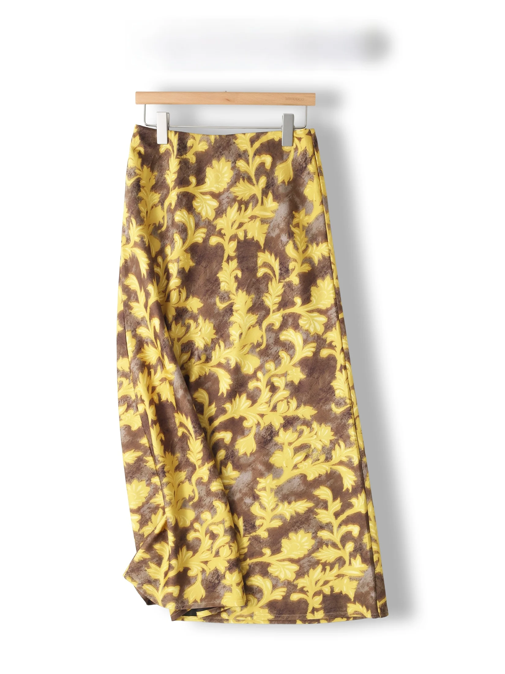 Yellow Art Print Halter Neck  Dress Elastic Waist A-Line Skirt Women's Fashion Spring Summer Casual Wear Chinese Origin
