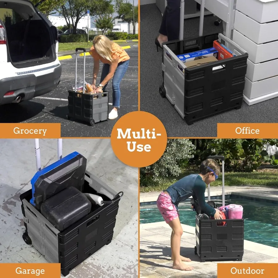 حزمة تخزين قابلة للطي رفيعة للغاية مع مقبض تلسكوبي للاستخدام المنزلي والحديقة والمكتب والمدرسة