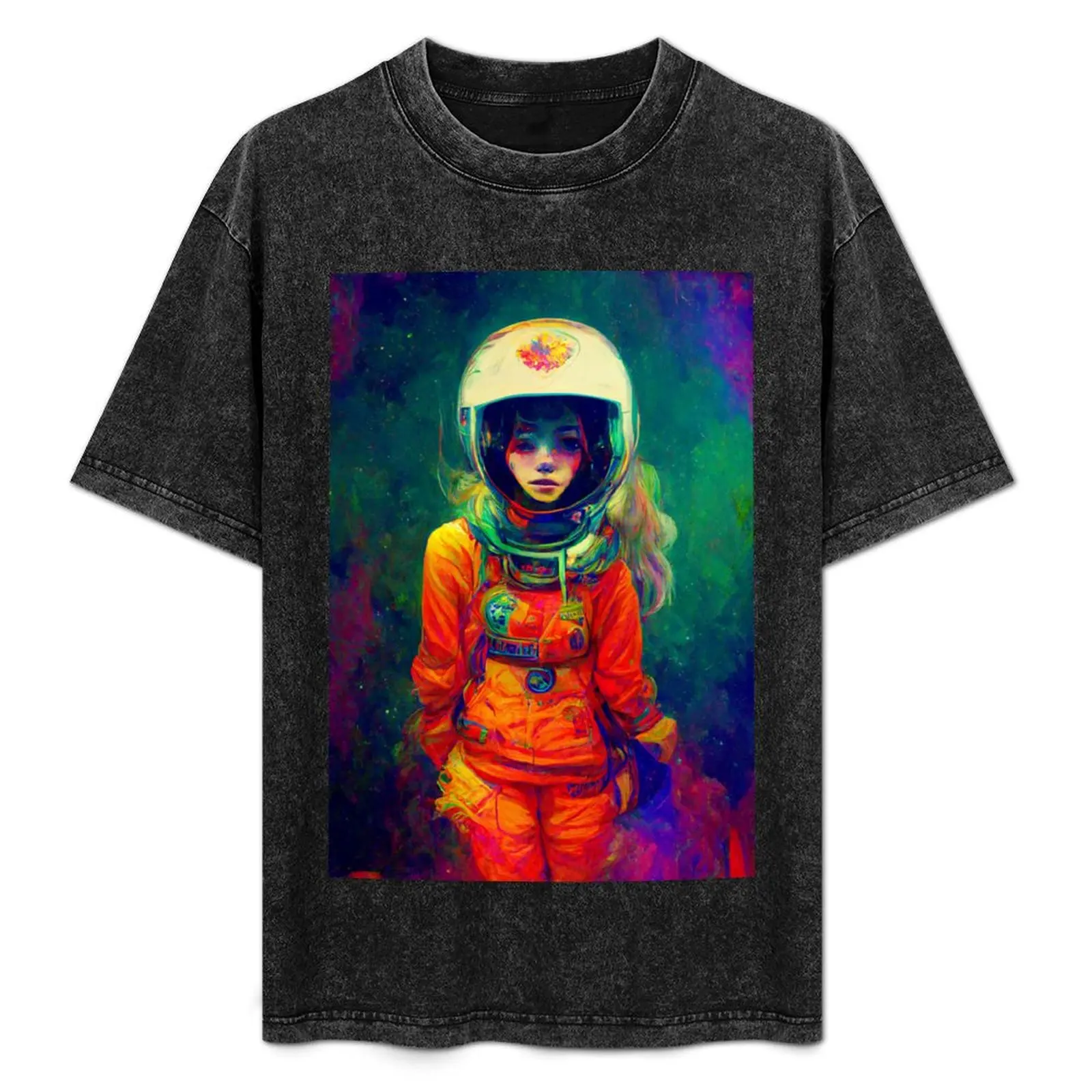 

The Orange Girl Astronaut T-Shirt Sports Casual Breathable Tee Shirt