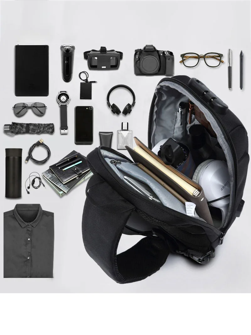 Men's Tactical Chest Bag Sports Multi-Function Crossbody Bag Shoulder Bag Large Capacity High-End Outdoor Men's Bag